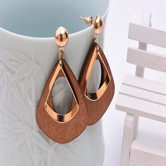 Jewelry - Gold Filled Wood Earrings